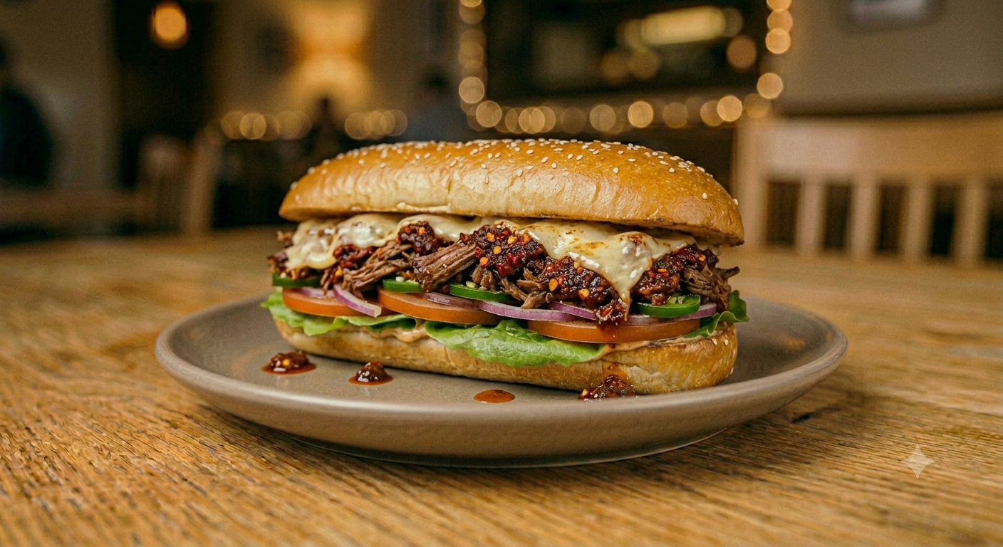 Beef deviled submarine